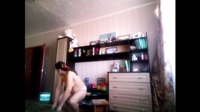 Peeping like a naked mother dancing dusting the music - MyNakedStepmother