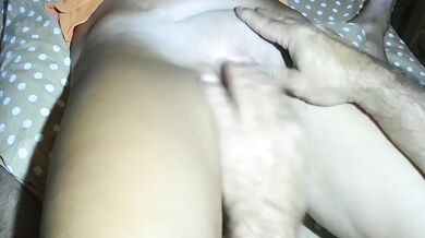 Man make to married woman, pussy massage, until she has orgasm. (close up)