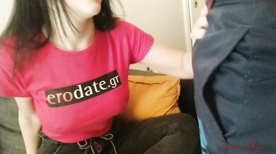 Blowjob and facial is the best present for Valentine's Day! Greek amateur