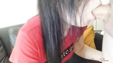 Blowjob and facial is the best present for Valentine's Day! Greek amateur