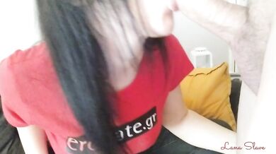 Blowjob and facial is the best present for Valentine's Day! Greek amateur