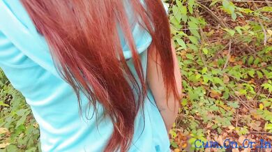 Cum in my panties in a scary forest