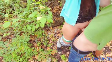 Cum in my panties in a scary forest