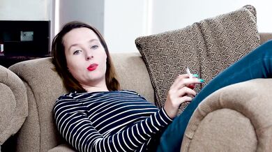 Red-Lipped Girl Smoking