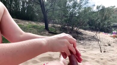 Outdoor Nude Handjob Slow Motion Cumshot