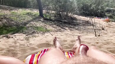 Outdoor Nude Handjob Slow Motion Cumshot
