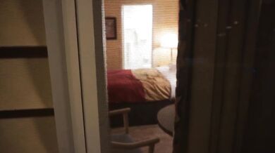 Put on a little peepshow for hubby at our hotel. A guy walked by halfway in but didn't notice.