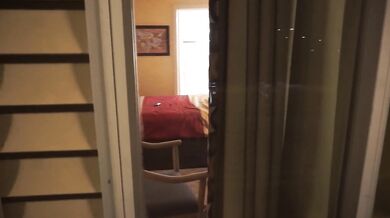 Put on a little peepshow for hubby at our hotel. A guy walked by halfway in but didn't notice.