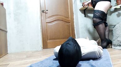 Mistress gives golden nectar and dirty panties to her slave