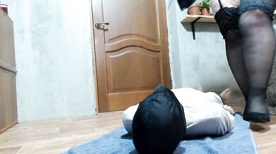 Mistress gives golden nectar and dirty panties to her slave