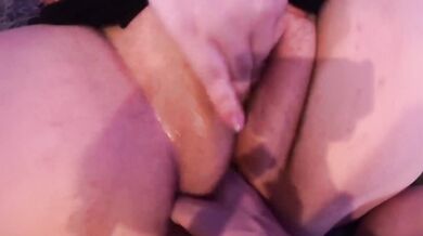Chubby red head taking a creampie in her fat pussy