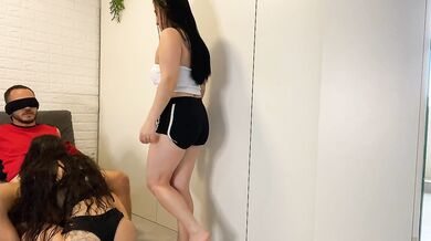 Wife surprises husband with her hot friend in the closet