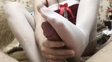 New Year gift from stepmom Footjob Feet