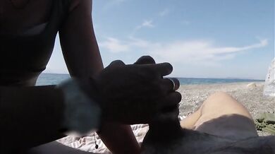 Real Amateur Public Sex Risky Blowjob on the Beach !!! People walking near... - MissCreamy
