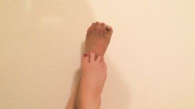 Busty Cute BBW Shows off Legs and Feet in Stockings and Oils Up Tits