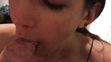 Amateur girl loves giving blowjobs and swallowing cum POV