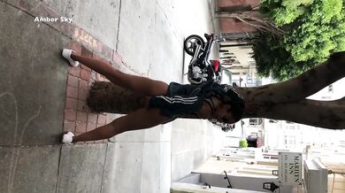 AMBER SKY SHOVES A DILDO UP HER PUSSY WITH A BUTT PLUG IN HER ASS-SAN FRAN