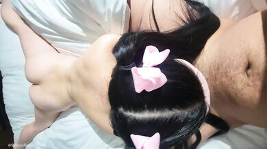 Sexy Asian Girl Slurping All Over Her Owners Cock At 18