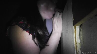 WIFE AND HUBBY VISITED A SEEDY GLORYHOLE AND WENT HOME TO FINISH!