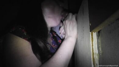 WIFE AND HUBBY VISITED A SEEDY GLORYHOLE AND WENT HOME TO FINISH!