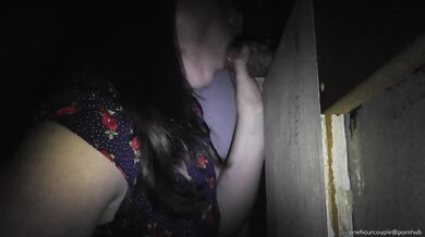 WIFE AND HUBBY VISITED A SEEDY GLORYHOLE AND WENT HOME TO FINISH!