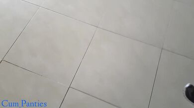 Cuckold creampie in toilet fast food, cumplay panties