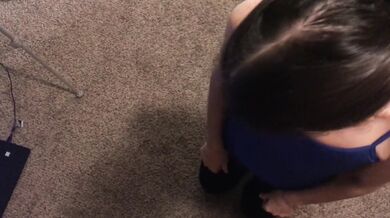 Homemade POV MILF blowjob facial before bedtime