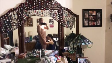 Homemade POV MILF blowjob facial before bedtime