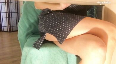 Masturbation in a short dress.  watching porn fucking finger
