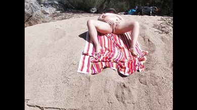 Caught Masturbating and Fucked at the Nude Beach