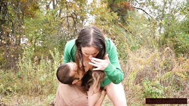 Hoodie Weather: Outdoor Squirting While Hairy Pussy Rubbed From Behind by Man in Kilt