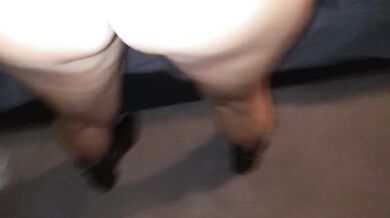 Horny tinder milf pulls up her skirt after coming home from party