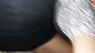 Horny tinder milf pulls up her skirt after coming home from party