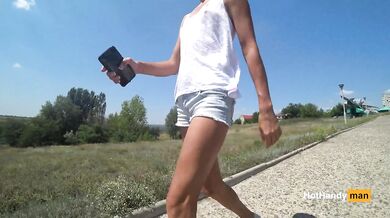 Hiking to the beach Transparent t-short No Bra Music (Teaser)