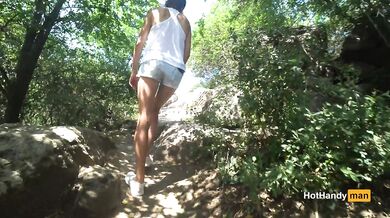 Hiking to the beach Transparent t-short No Bra Music (Teaser)