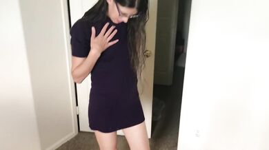 Wife in turtleneck sweater sucking cock with massive facial- viewer request