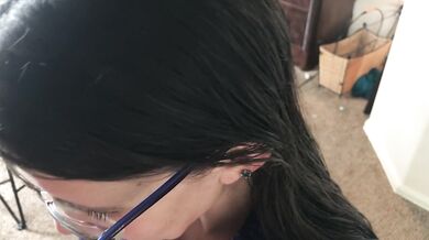 Wife in turtleneck sweater sucking cock with massive facial- viewer request