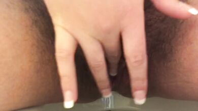 milf gets horny at work and cums in public bathroom
