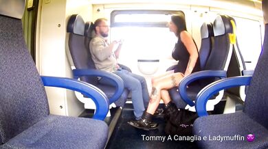 Horny milf on the train
