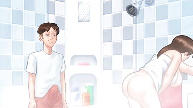 Summertime Saga New Debbie Sex Scene - Liking her Pussy While In top of the Bathroom Sink