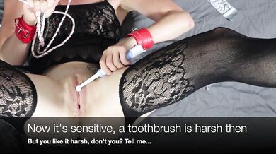 Extreme Pussy Torture for Submissive Painslut with Wax and Toilet Brush