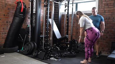 Personal Trainer Rims & Trains Big Butt MILF Client's Ass to Deep Anal Creampie
