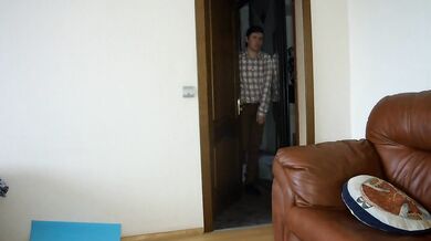 Cumshot on teacher's glasses during home exam!