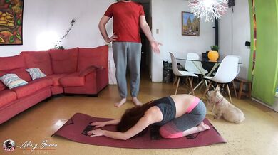 My teacher cheats on me with a sensory yoga session and fill my pussy