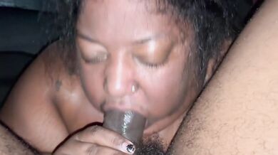 Car Blowjob (Ebony SSBBW Swallows Neighbors BBC)