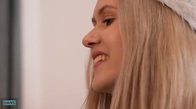 Sexy Blonde Teenage Santa Girl Loves A Mature Candystick