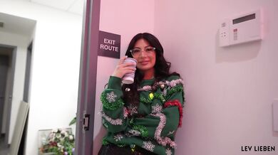 Almost got caught fucking my slutty work crush at the office Christmas Party - Cami Strella