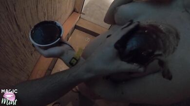 WE MADE A MESS - HOT CHOCOLATE SEX IN A PUBLIC WELLNESS SPA-MAGICMINTCOUPLE