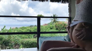 honeymoon wife is bouncing her cock at a public balcony paradise swaeting