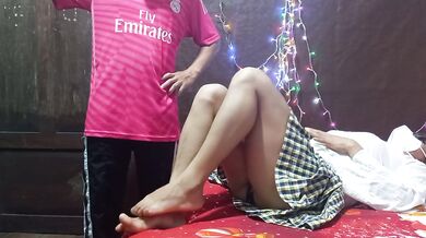 I FULFILLED MY FANTASY OF FUCKING MY STEP-DAUGHTER DRESSED AS A STUDENT. IT WAS ON CHRISTMAS
